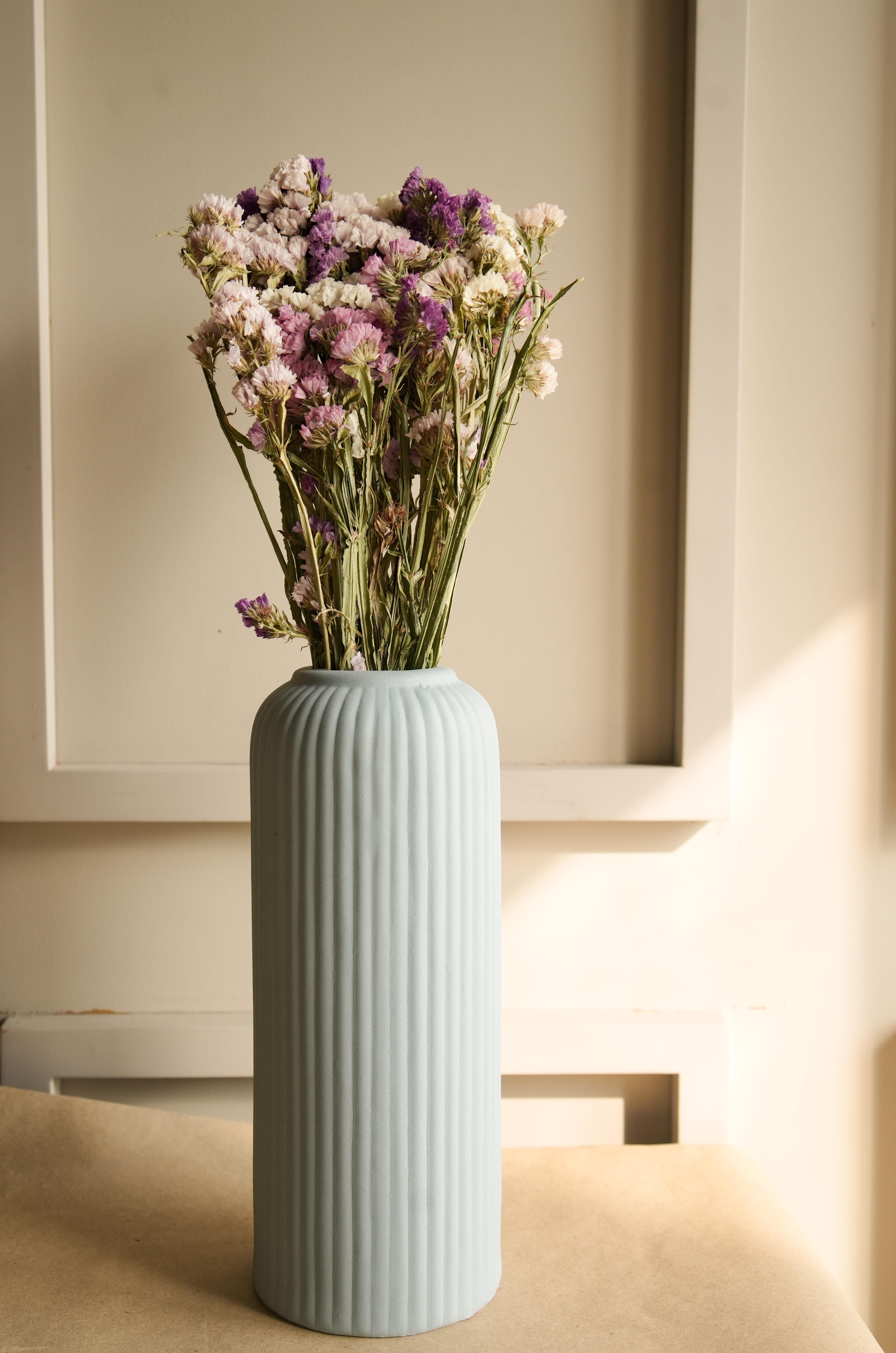 Modern Ribbed Vase Set of 3