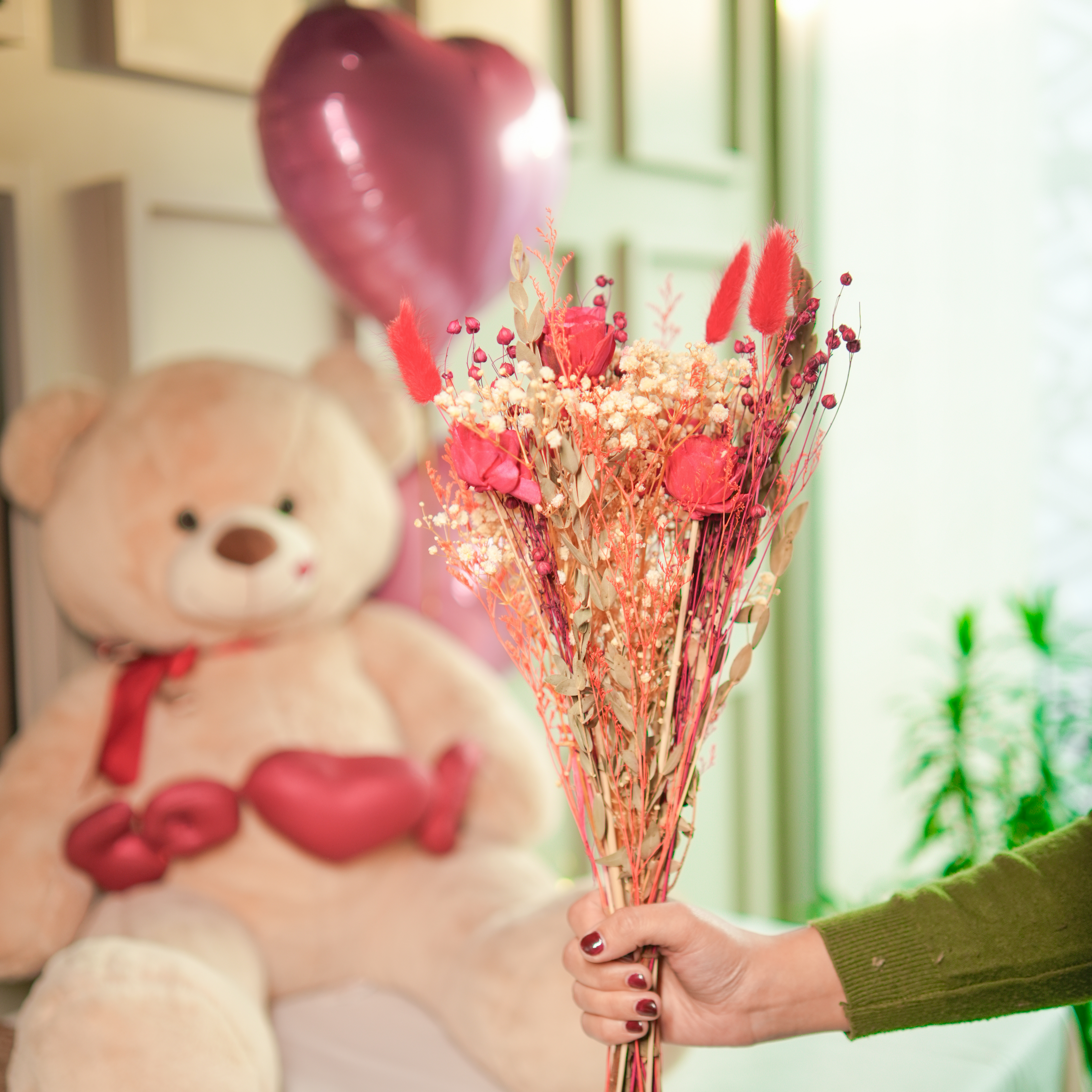 ArteCasa Forever Roses – Naturally Dried Red Rose Bunch for Timeless Home Décor & Elegant Gifting | Sold by GetReady Decors