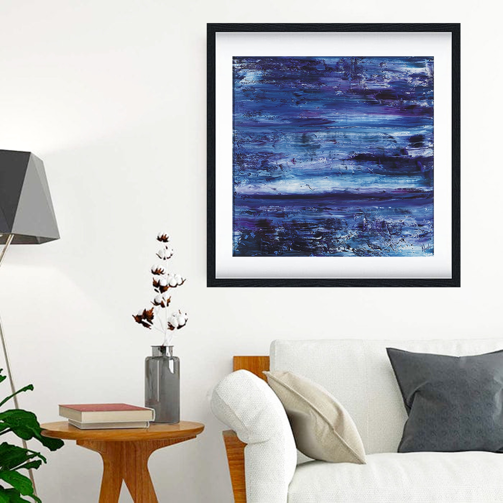  Forest Mist – Tranquil Blue & Green Abstract Landscape | 24"x30" | By Khushi Dhawan | GetReady Decors