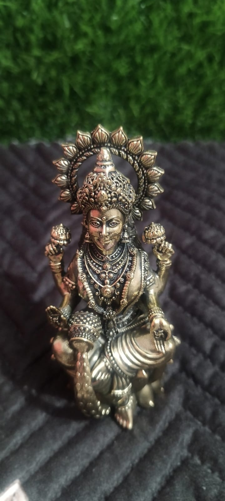 Lakshmi Ganesha Brass Statues (Pair) - Lightweight Brass Idols for Home Decor & Puja (4 Inches)