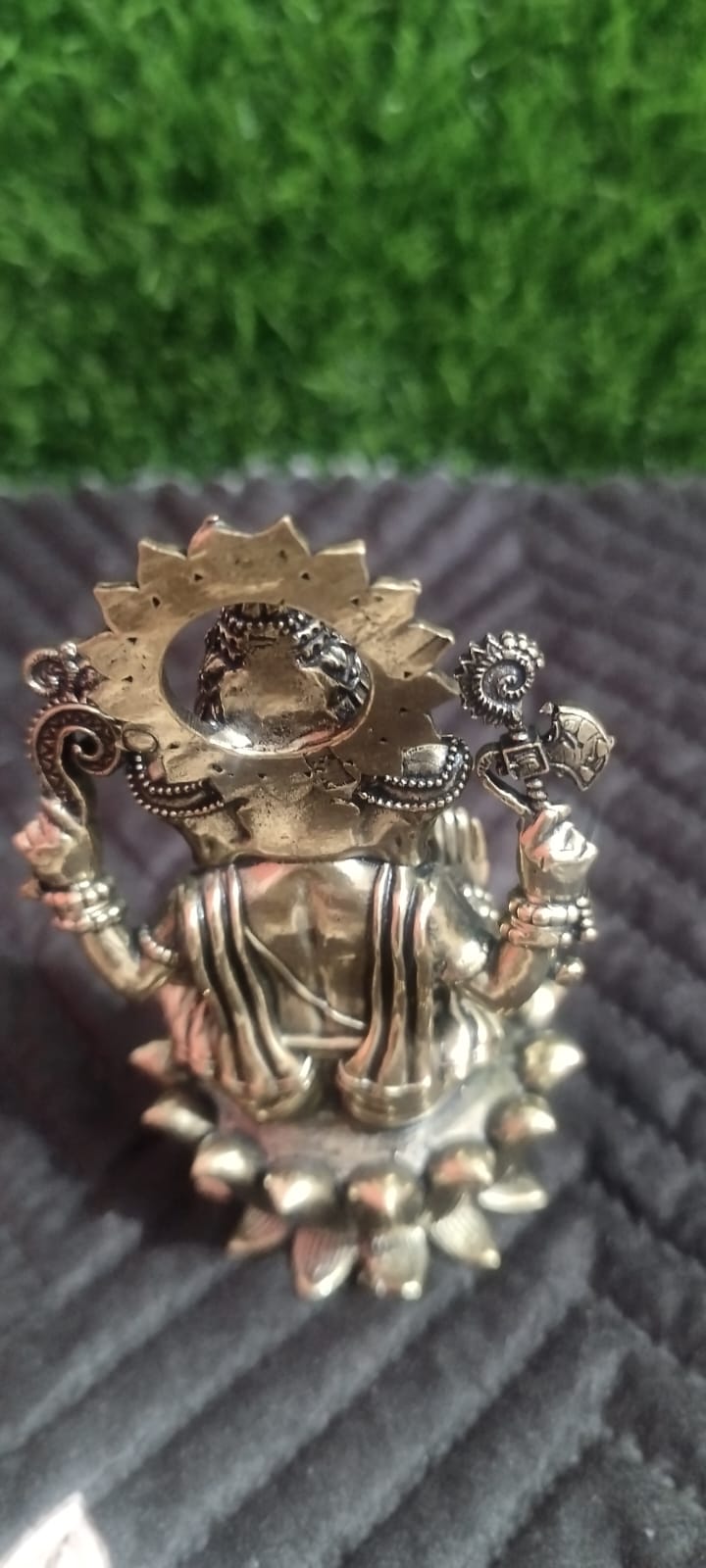 Lakshmi Ganesha Brass Statues (Pair) - Lightweight Brass Idols for Home Decor & Puja (4 Inches)