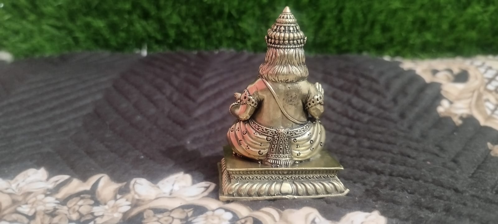 Brass Kuber Statue - Handcrafted Lord Kuber Idol for Wealth & Prosperity (3.5 Inches)