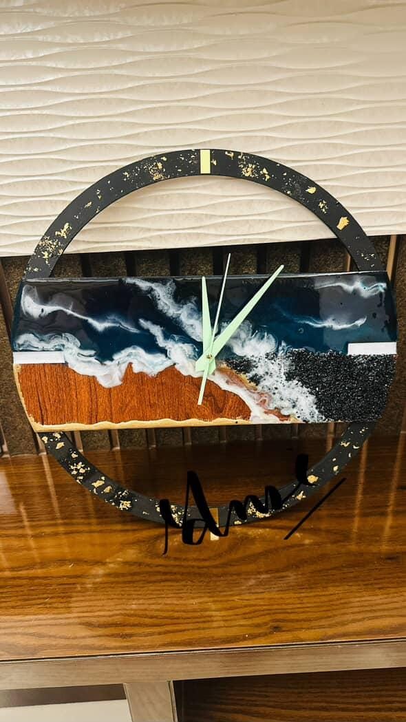 Ocean Wave Resin Table Clock By d’Artism by Mansi