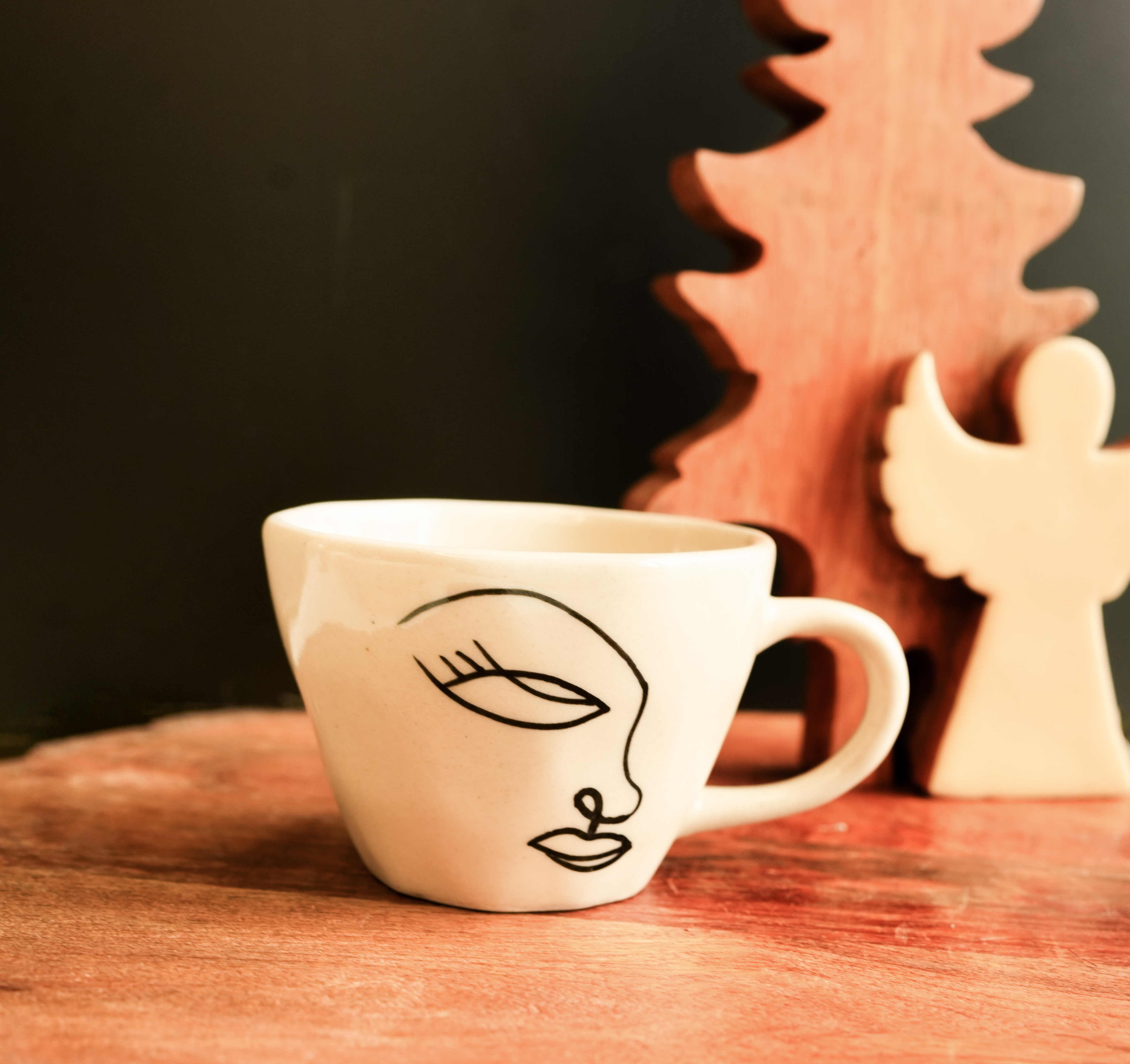ArteCasa Abstract Ceramic Breakfast Set – Mug & Bowl Combo