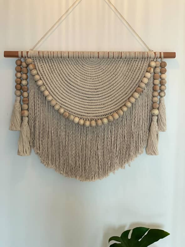 Macrame Wall Tapestry – Handmade Boho Wall Hanging Decor (30x22 inch)