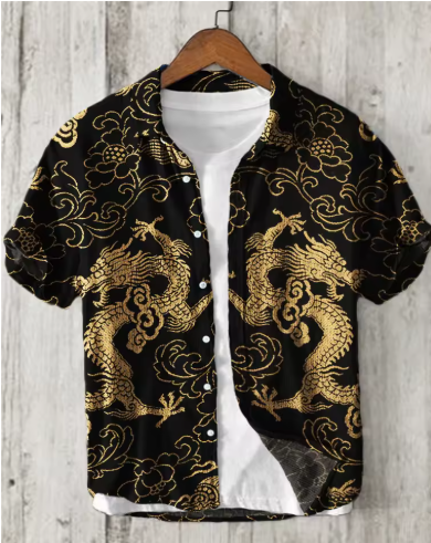 Men's Dragon Print Shirt
