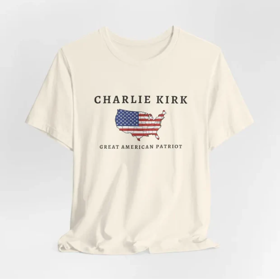 Charlie Kirk Tribute Shirt, Great American Patriot Top, RIP Charlie Kirk Memorial Shirt, USA Hero Apparel
