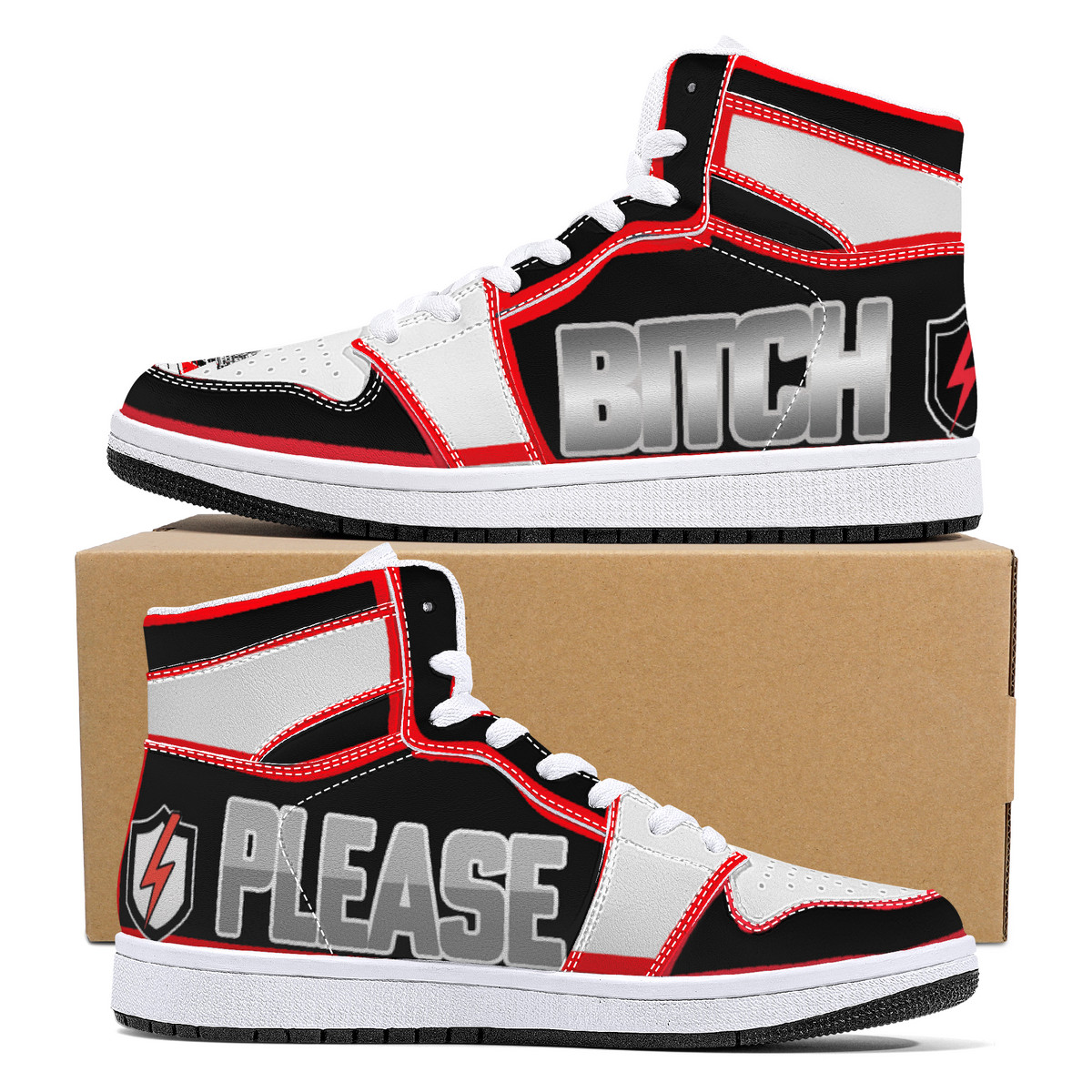 Bitch Please Vegan Leather High-Tops Sneakers