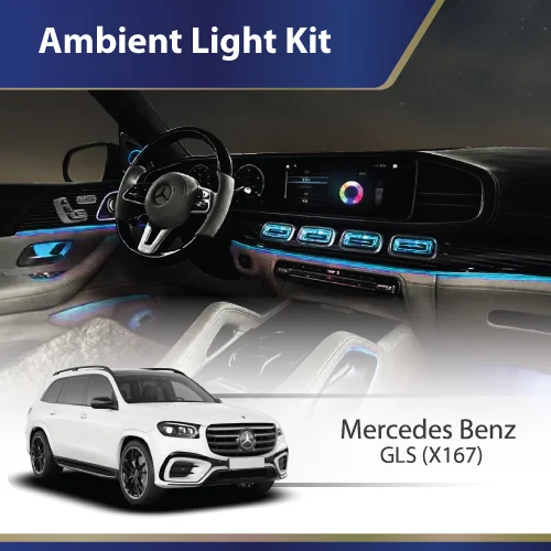 Full Set X167 LED Ambient Light Rotary Tweeter Luminous Turbine Vent Car Door Speaker Cover for Mercedes-Benz GLE/GLS-class W167
