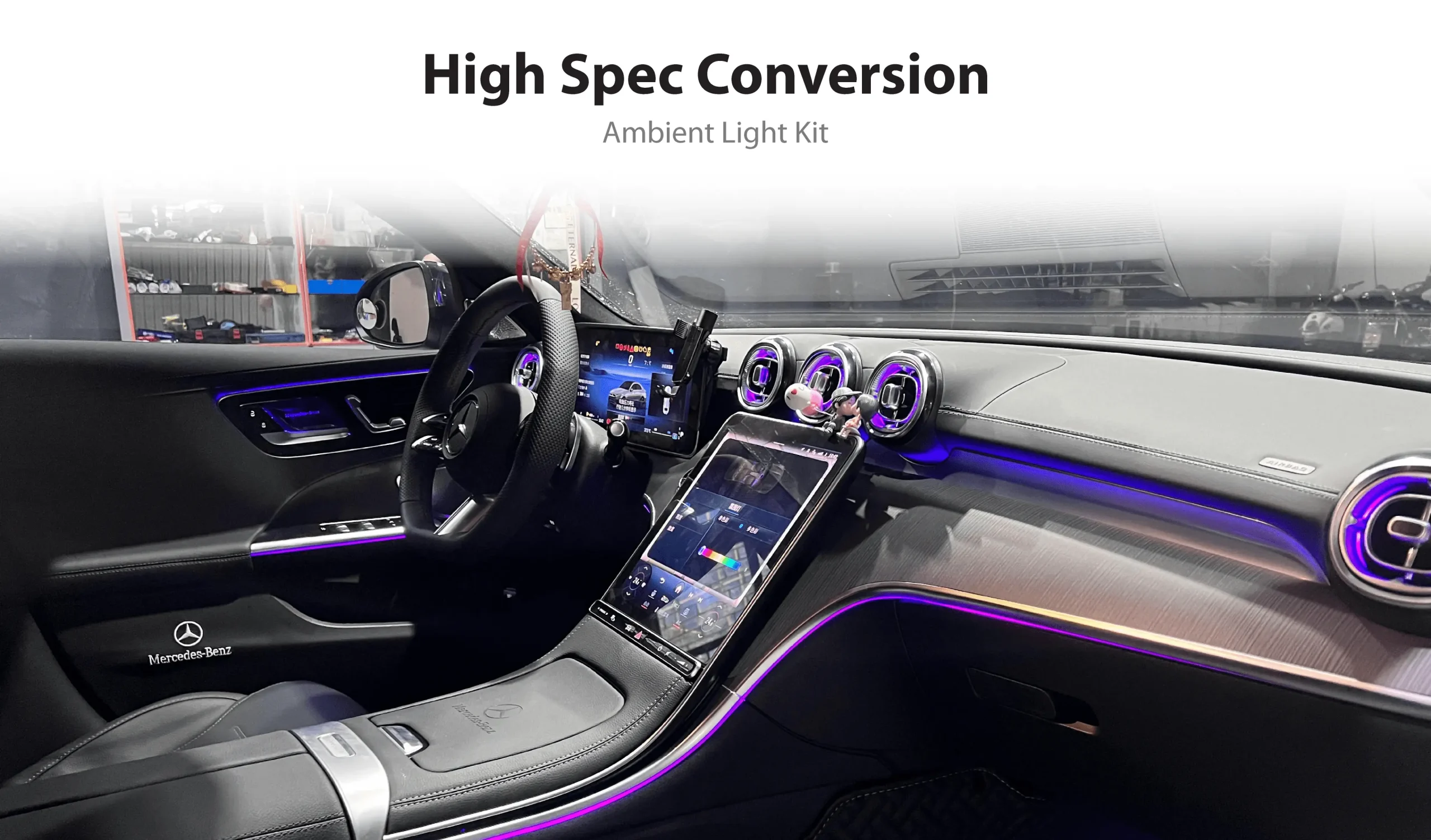 Upgrade 64 Colors LED Car Interior Ambient Lighting Kit for Mercedes Benz W254 2022+ Atmosphere Strip Accessories