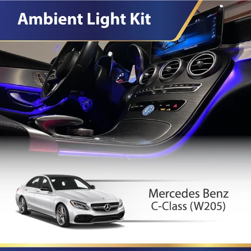 64 Colors Car Atmosphere Light Ambient Light Turbine Air Vent for Mercedes Benz GLC C Class W205/X253