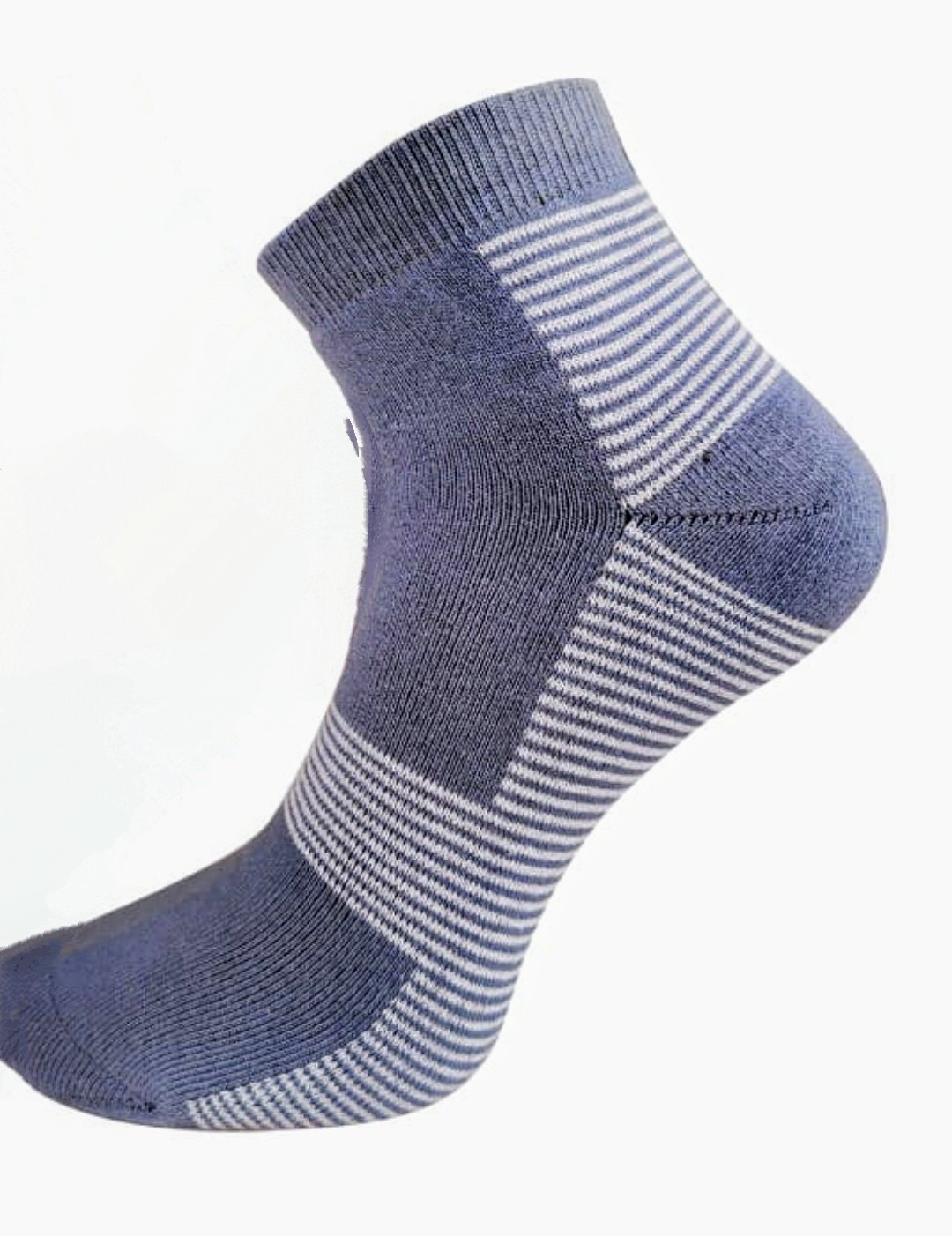 Socks - Cotton - Ankle length - Grey - Stripes