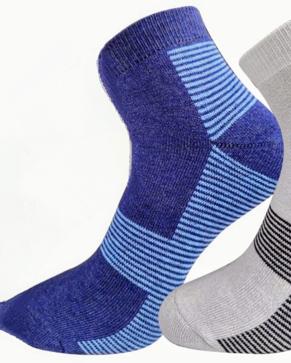Cotton Socks- ankle length - Blue