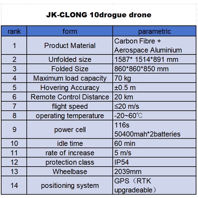 JK-CLONG 10drogue drone