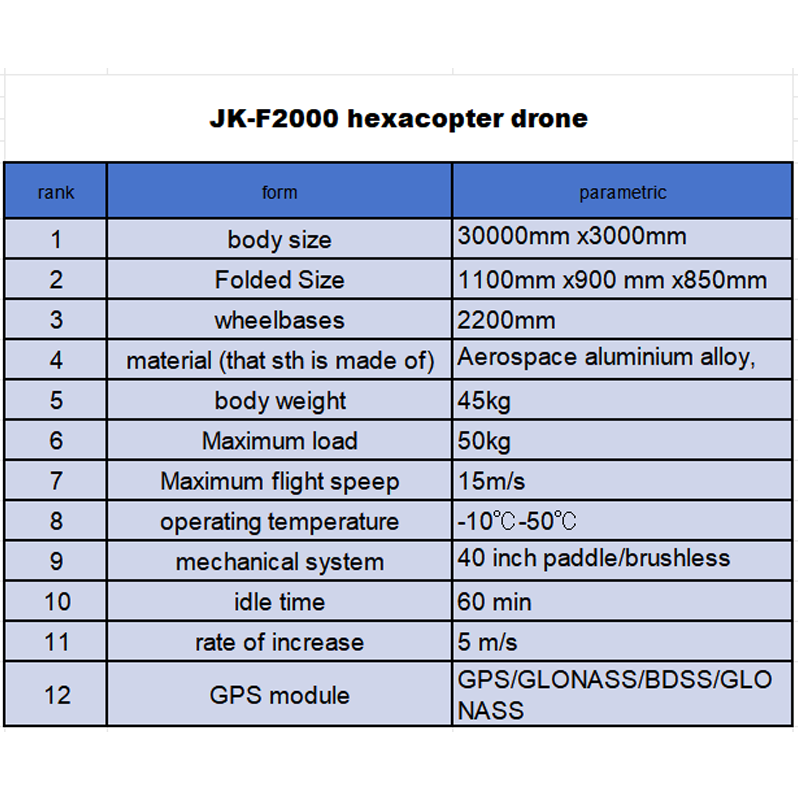 JK-F2000 hexacopter drone