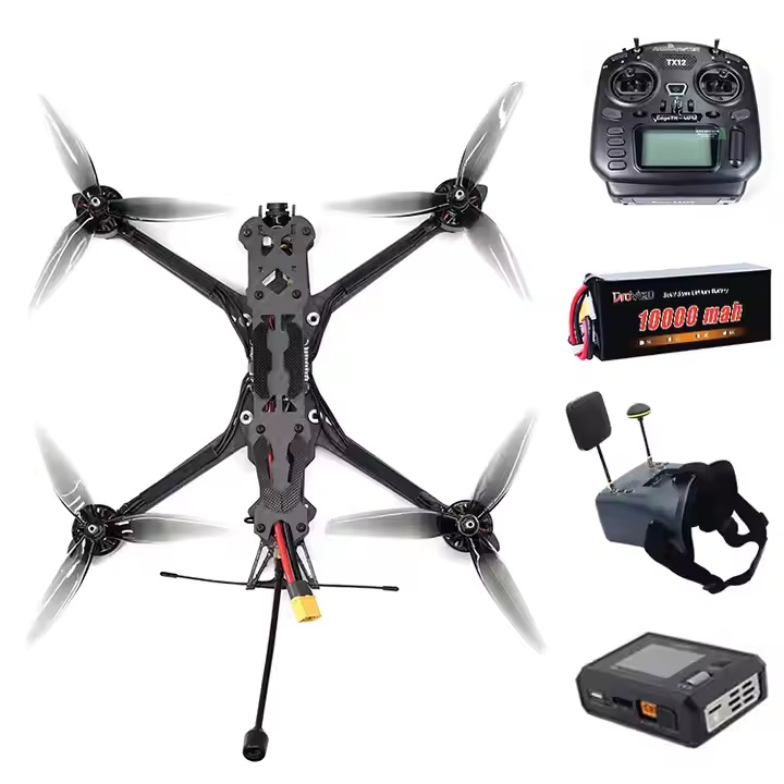 Heavy Payload FPV Drone 7 10 13 15 Inch, W/h VTX 1.6-10W VRX 100-750Mhz TI/IR Camera with Night Vision Thermal Imaging Long Range Racing Drone FPV  Customizable night vision thermal imaging tracking