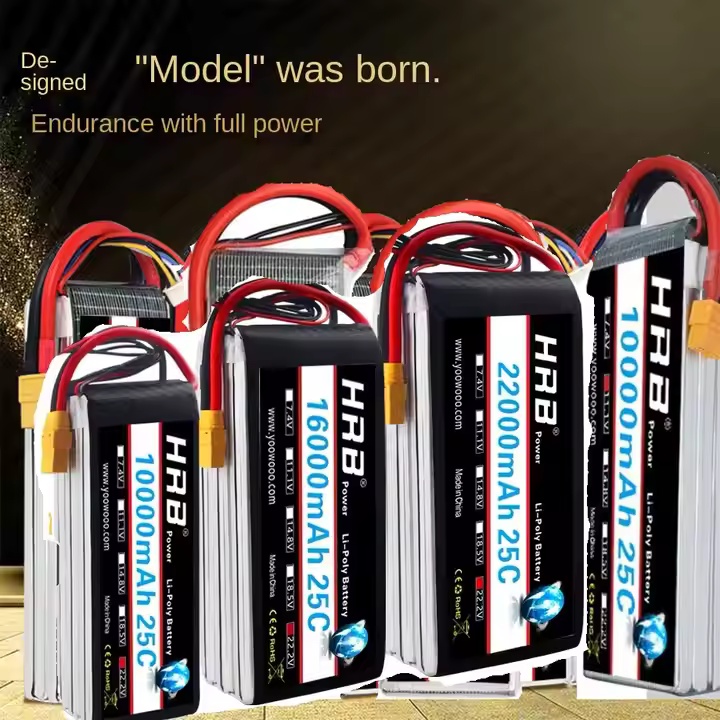 HRB Model 10000/16000/22000 Lithium Battery 25C 2S3S4S5S6S 7.4v11.1v22.2v Plastic Material