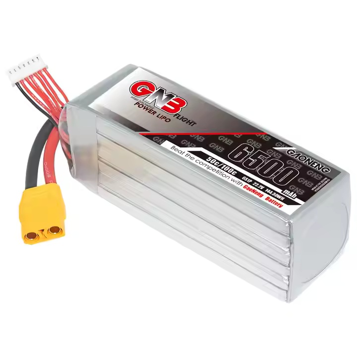 GNB high energy 6500 mAh 6S 22.2V 50C lithium battery for remote control car spacecraft airplane FPV helicopter