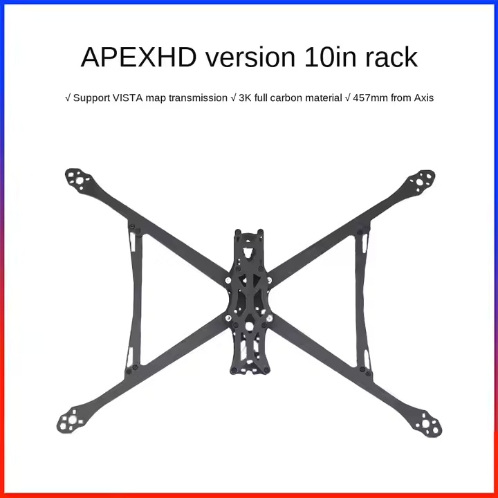 APEX HD 10IN 457mm wheelbase 3k full carbon fiber arm supports VISTA image transmission FPV plastic remote controller suitable for Mavic RC