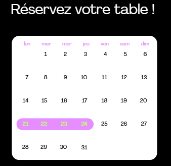réservation