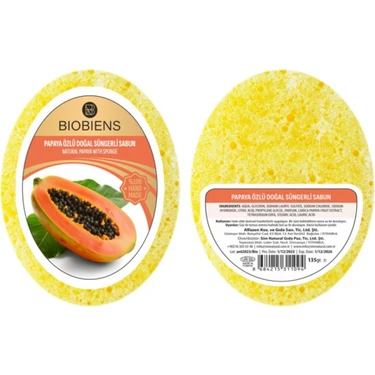 Biobien Papaya Özlü Doğal Süngerli Sabun