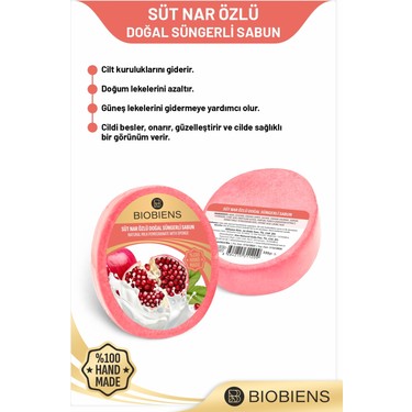 Süt Nar Özlü Doğal Süngerli Sabun