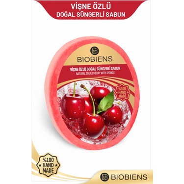 Vişne Özlü Doğal Süngerli Sabun