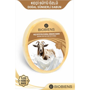 Keçi Sütü Özlü Doğal Süngerli Sabun