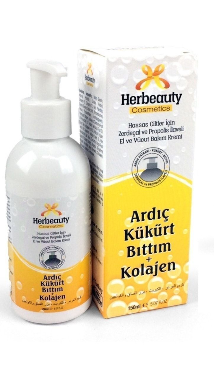 Herbeauty Ardıç Kükürt Bıttım Kolajen El ve Vücut Bakım Kremi