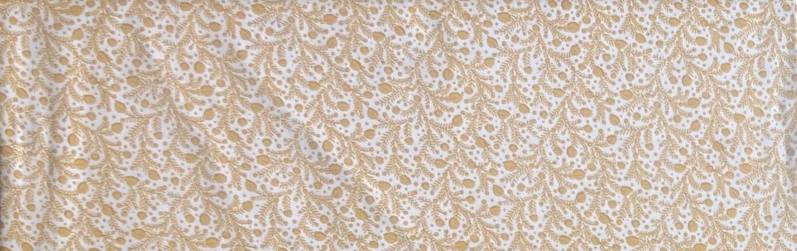 "Serendipity" Cream and Gold Floral Cotton Fabric