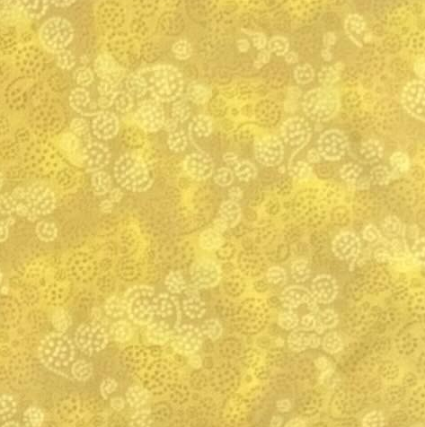"Curls Swirl" Yellow, Gold and Cream Swirl and Dot Quilting Cotton Fabric