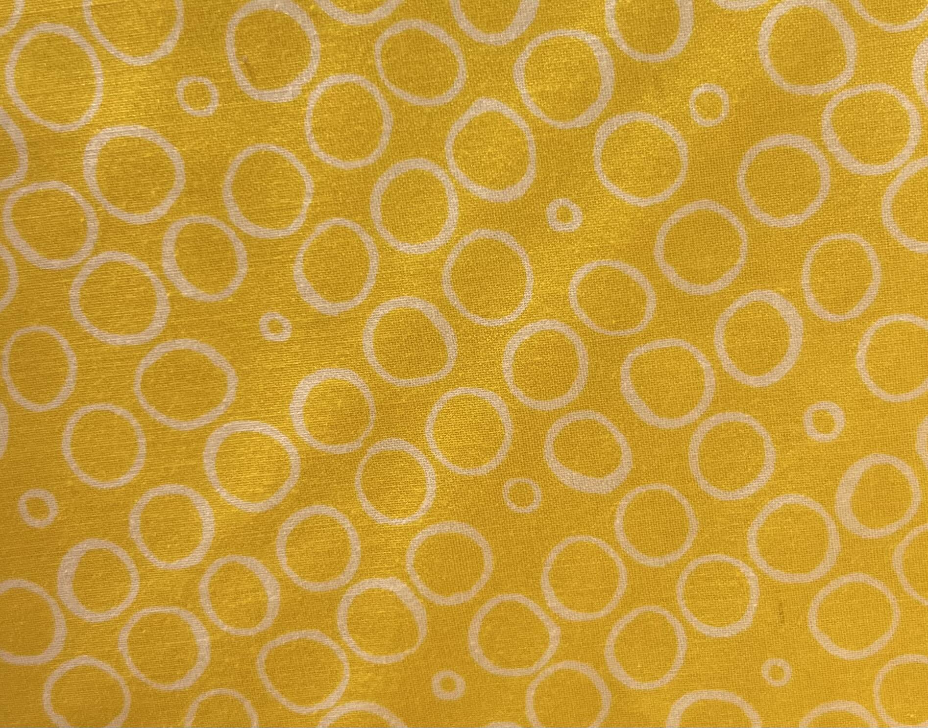 "Circles" Yellow Cotton Fabric