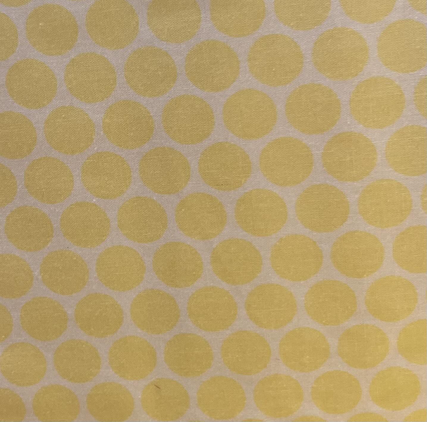 "Dots" Yellow Polka Dot Cotton Fabric