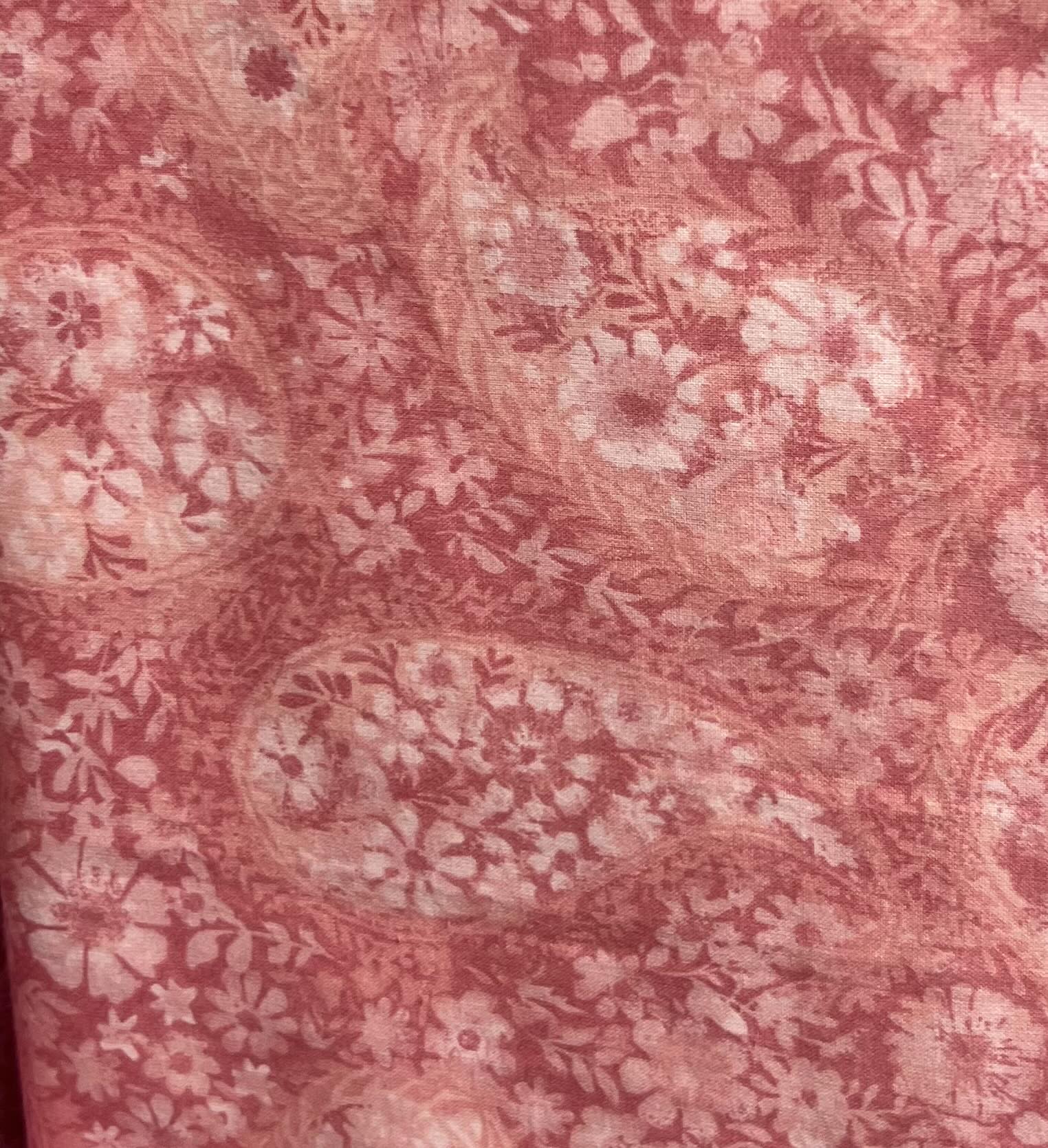 Light Pink and White Floral Paisley Cotton Fabric