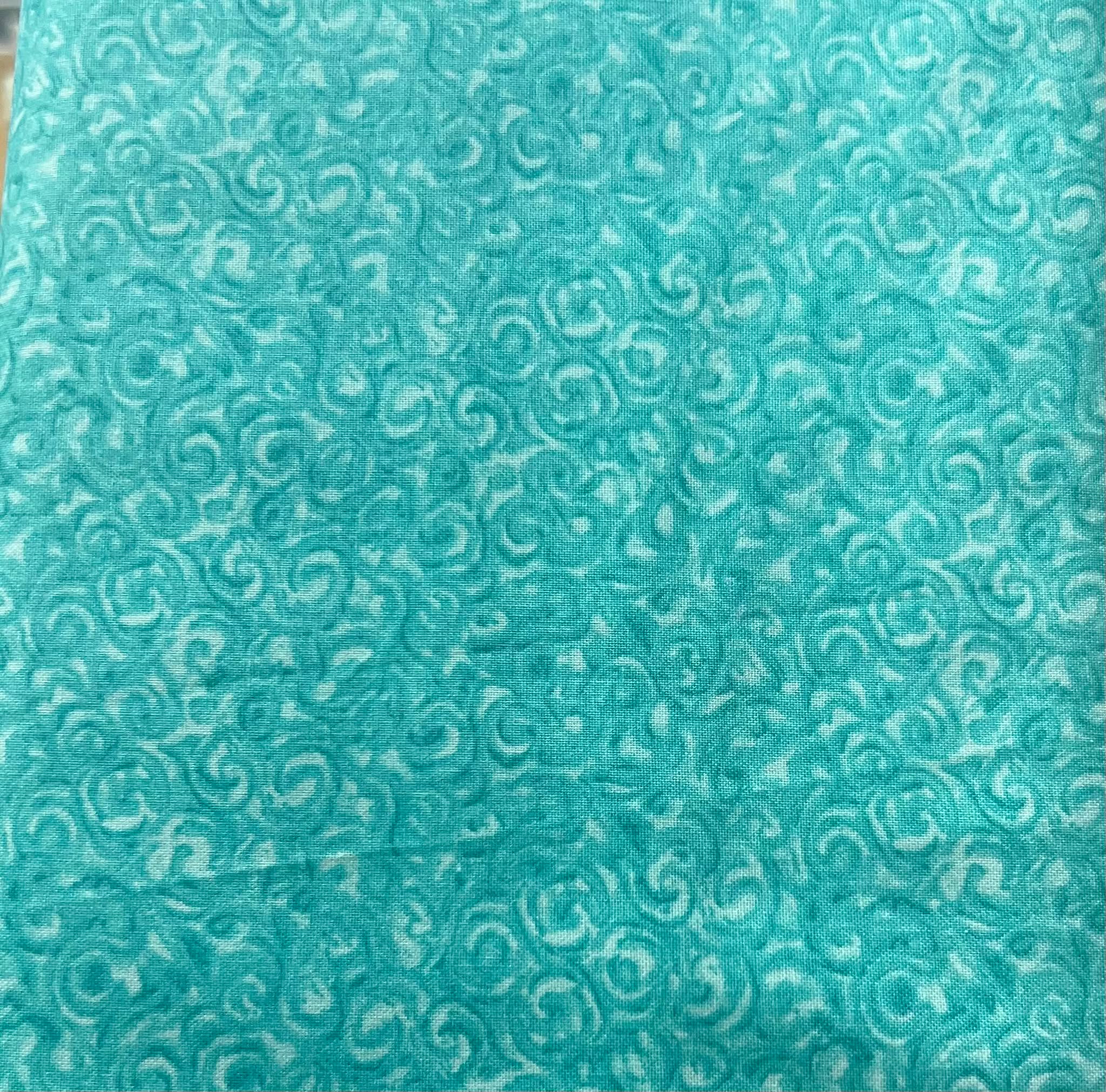 " Twister" Turquoise Cotton Fabric