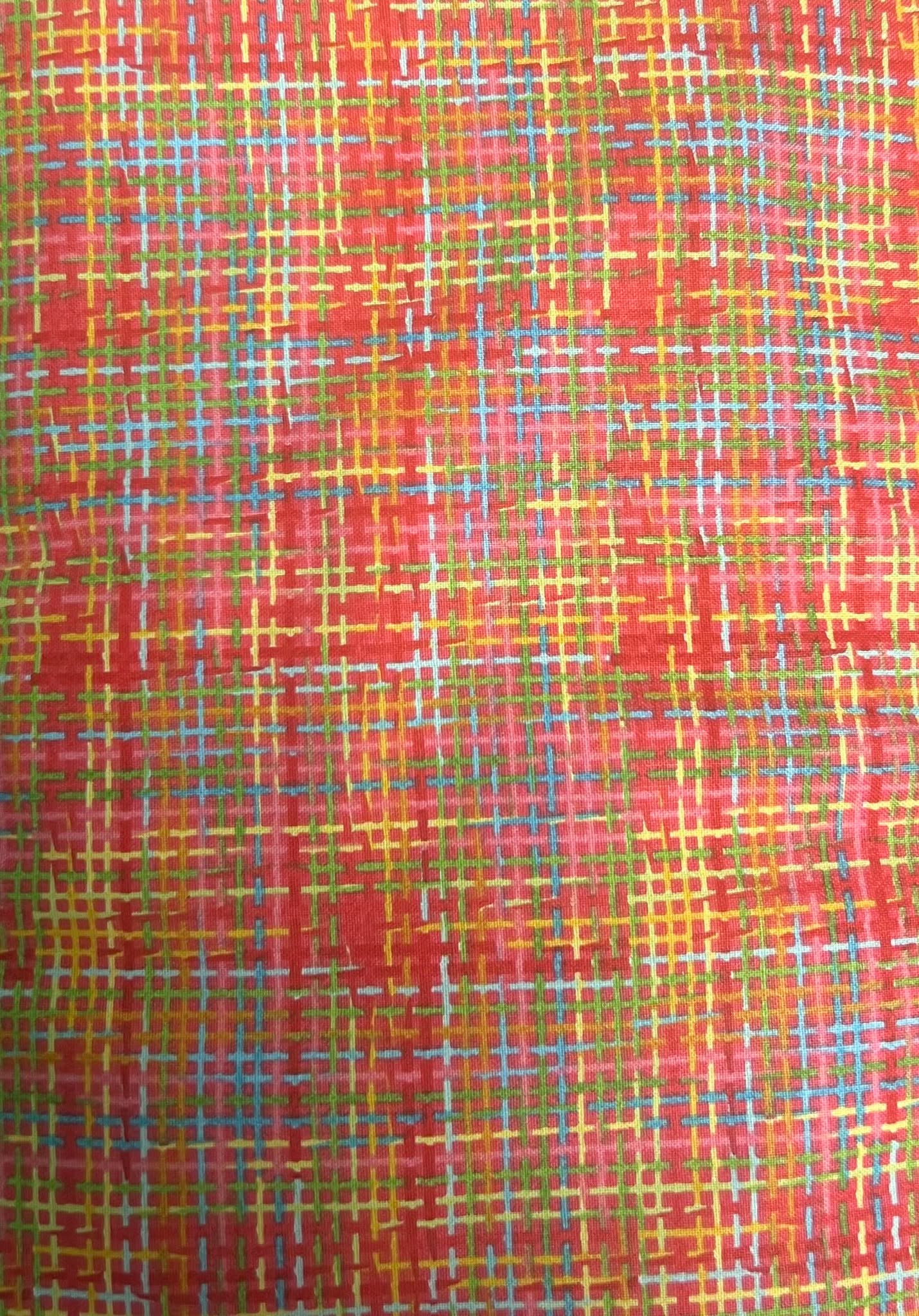 Zapper #5 Red, Blue, Green, Pink and Yellow Abstract Pattern Cotton Fabric 