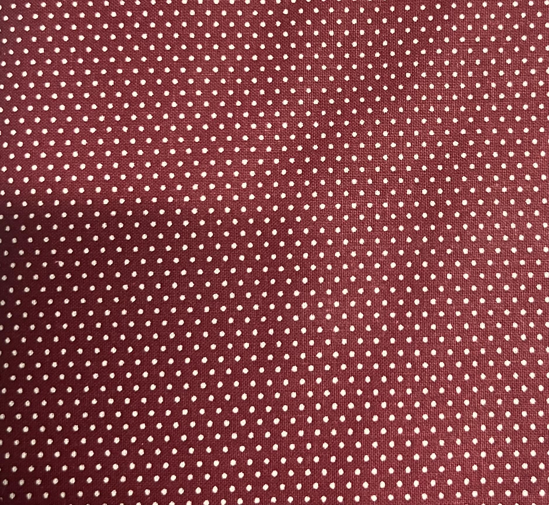Maroon background with Pin Dot Cotton Fabric