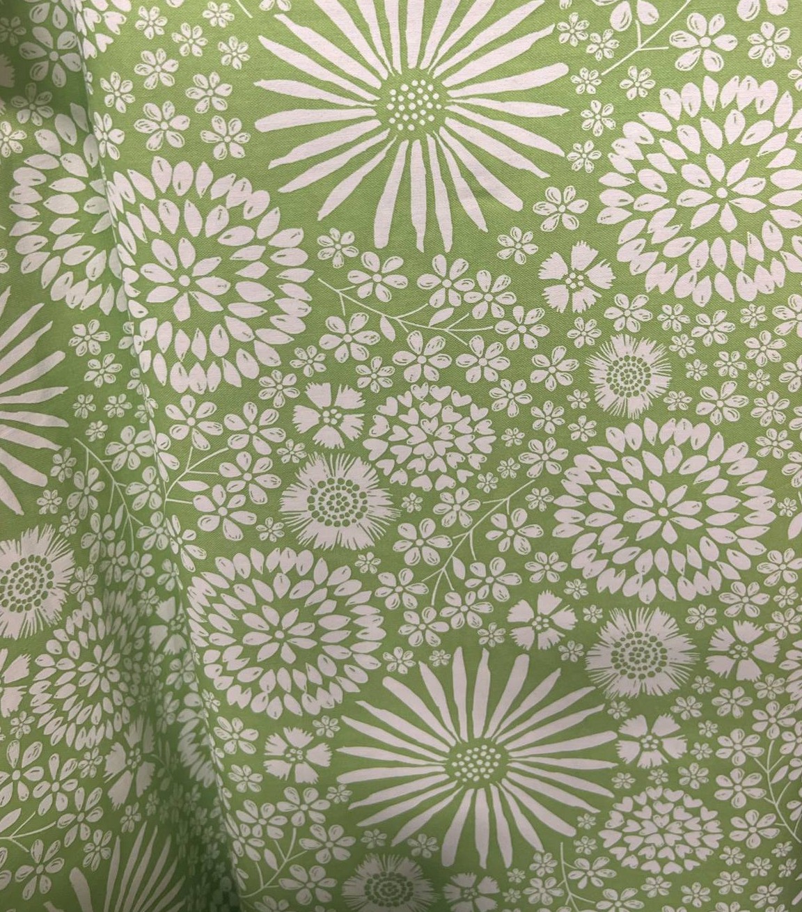 "Green Floral" Cotton Fabric