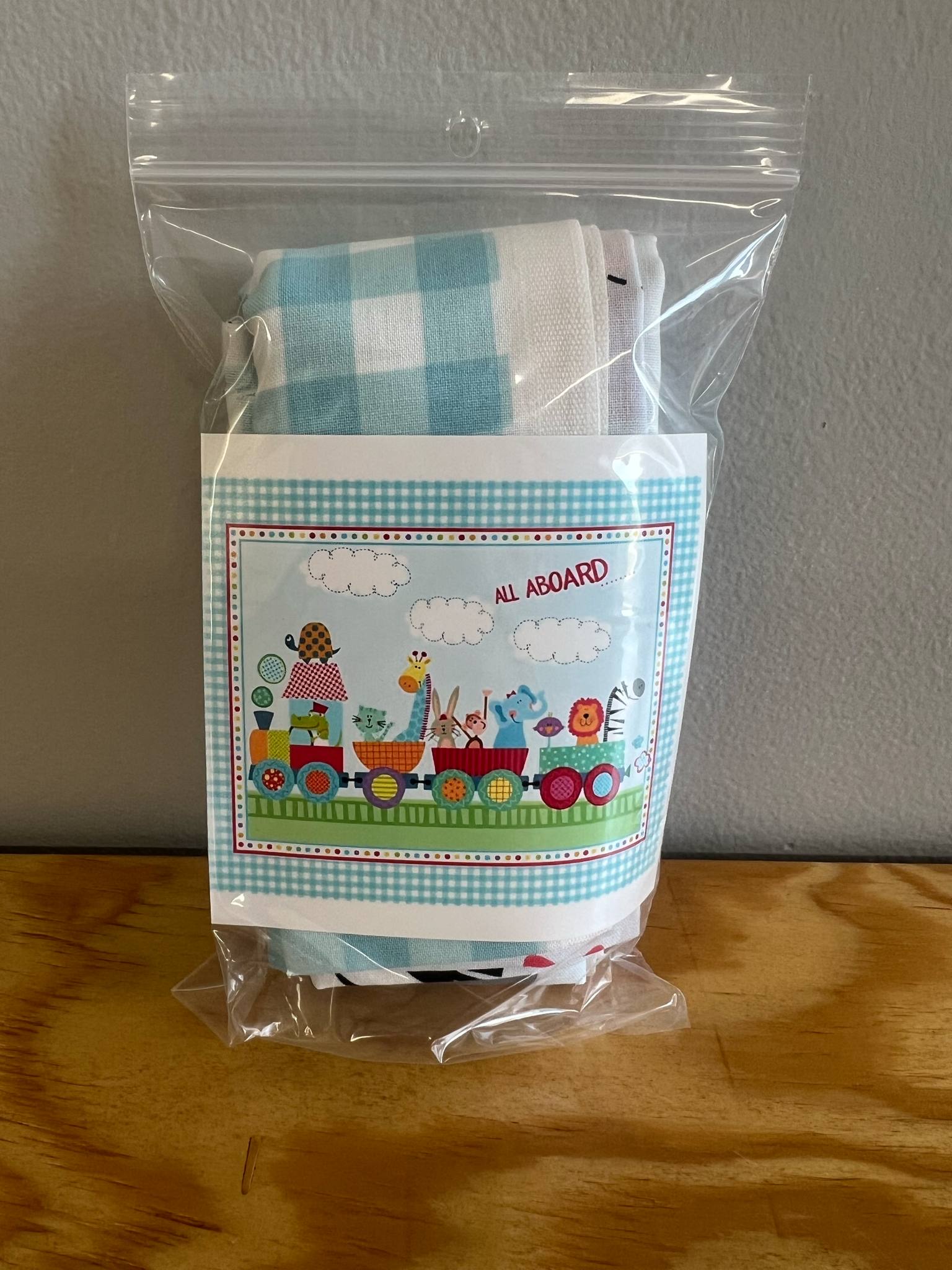 "All Aboard" Children's Cotton Fabric Panel
