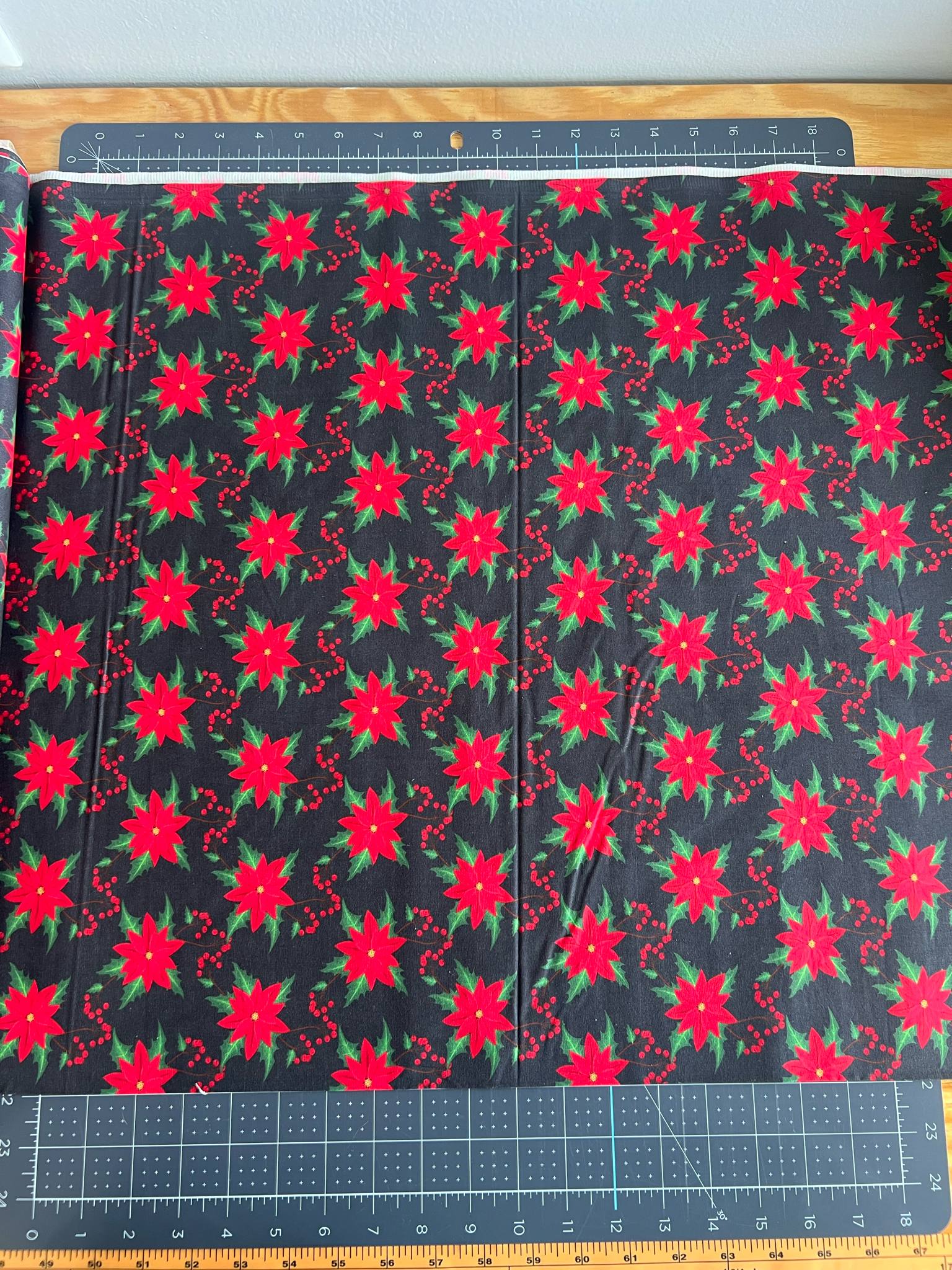 "Poinsettia" Cotton Fabric 