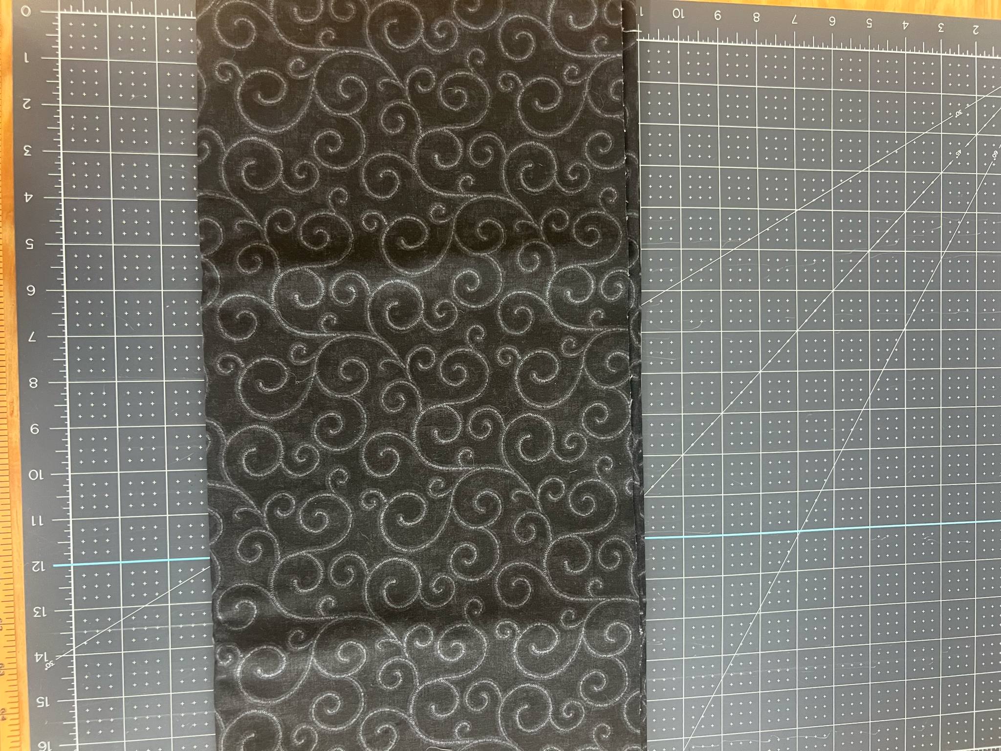 "Swirls" Black Background Cotton Fabric 