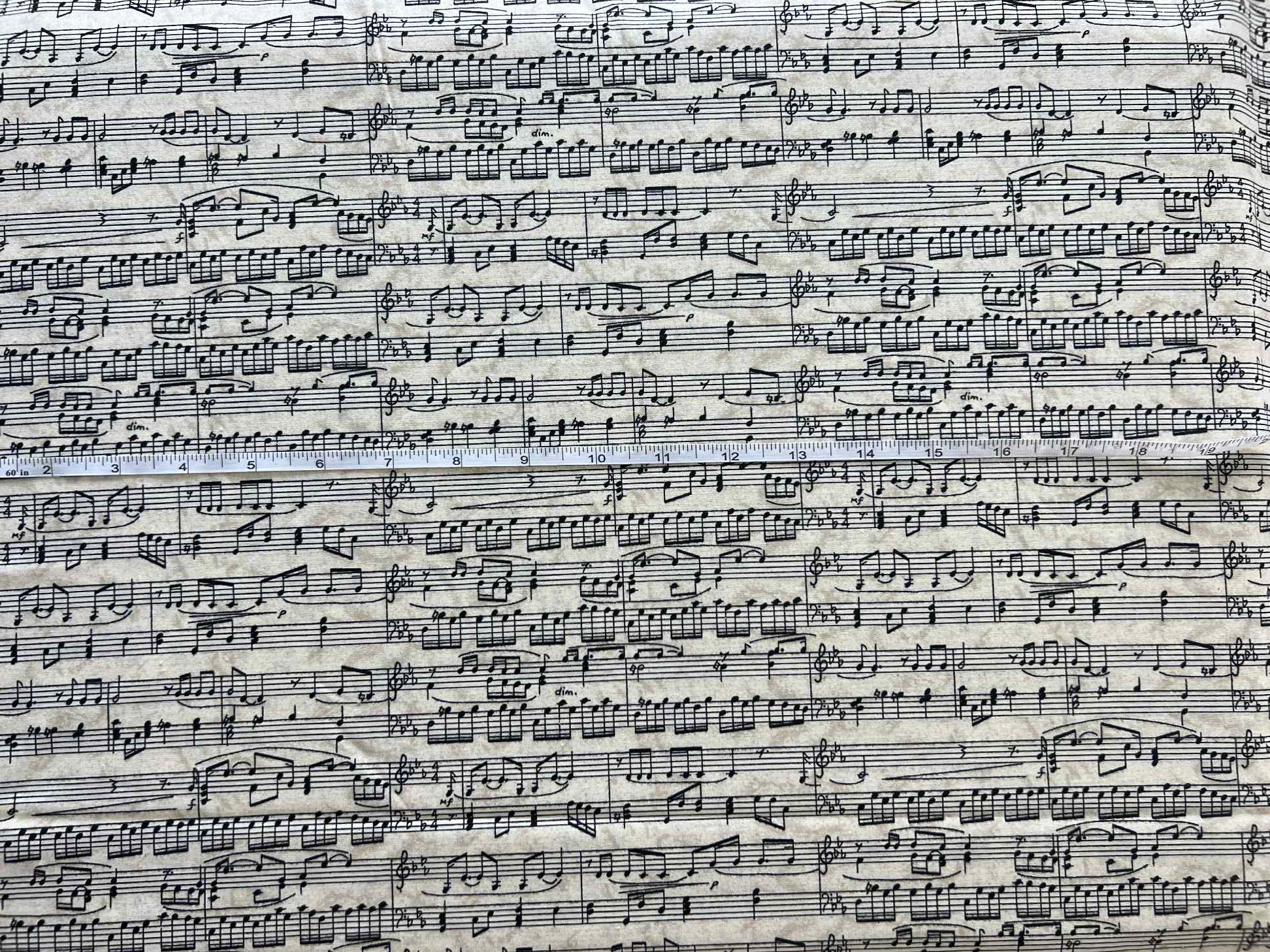 "Sheet Music" on Marbled Cream Background 
