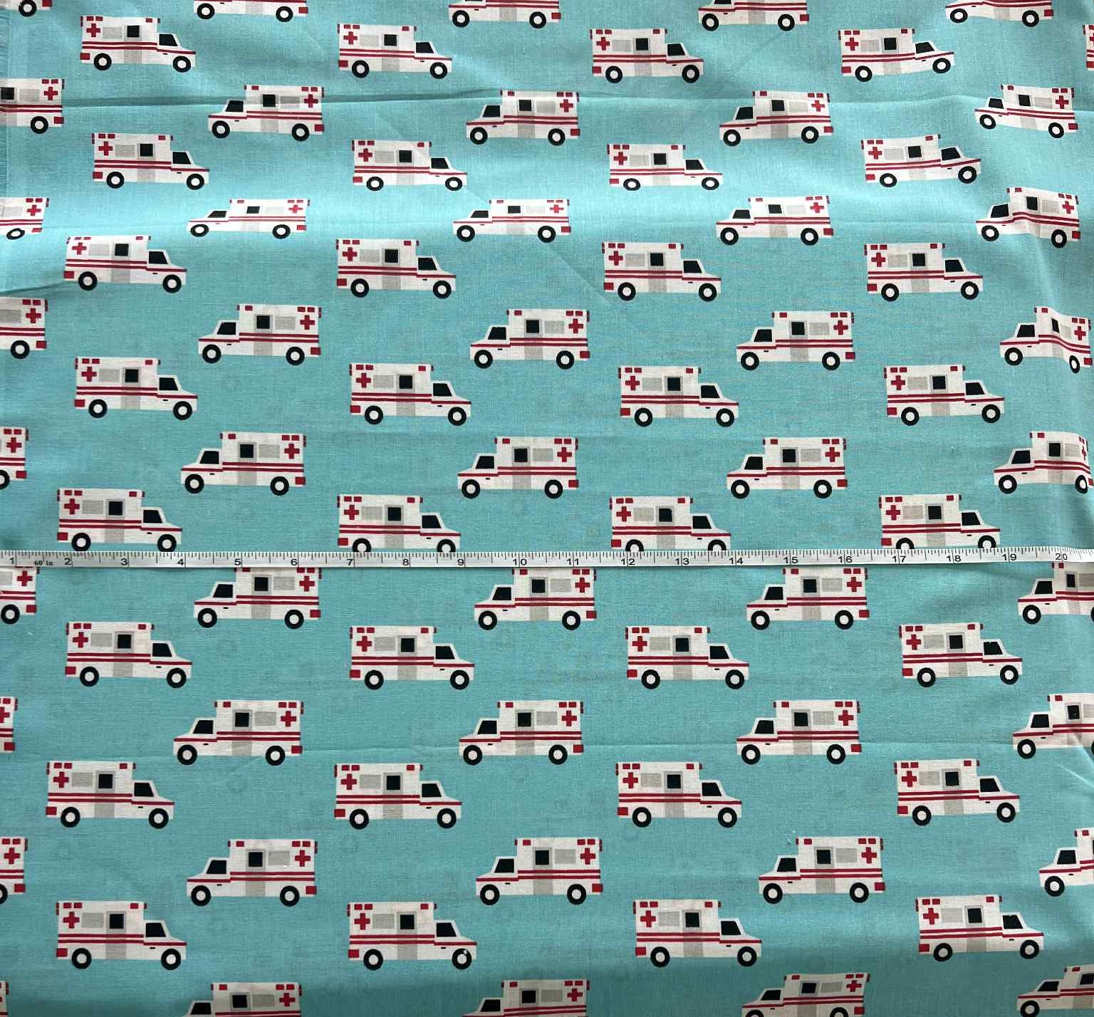 "Ambulance" Cotton Fabric 
