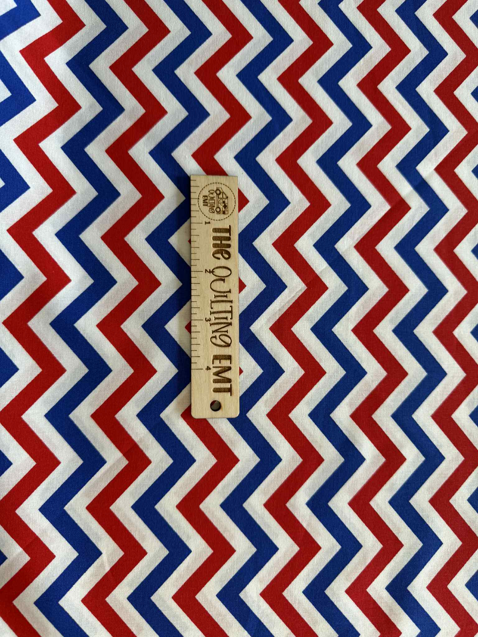 Red, White and Blue "Chevron" print cotton fabric 