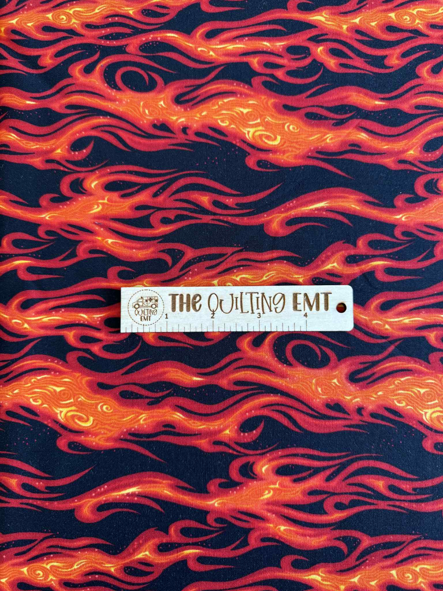 Orange fire on black background  