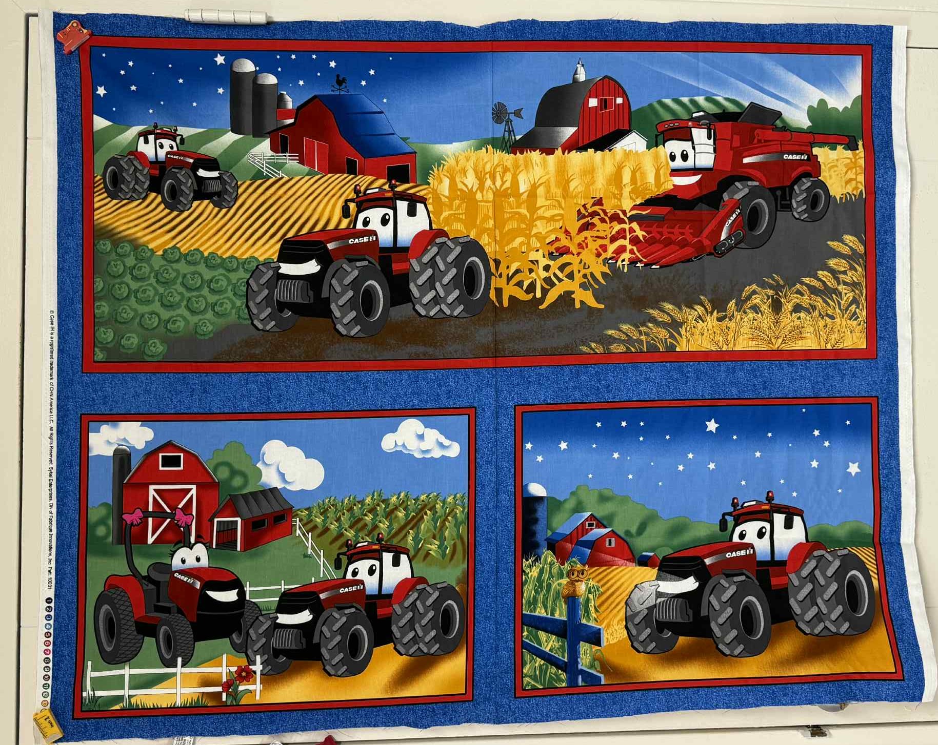 Case tractor and combine cotton fabric panel