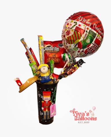 VASO CON DULCES Y GLOBO