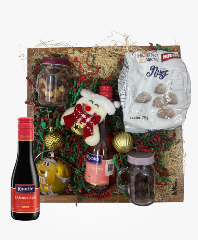 ARCÓN NAVIDEÑO CON VINO Y DULCES