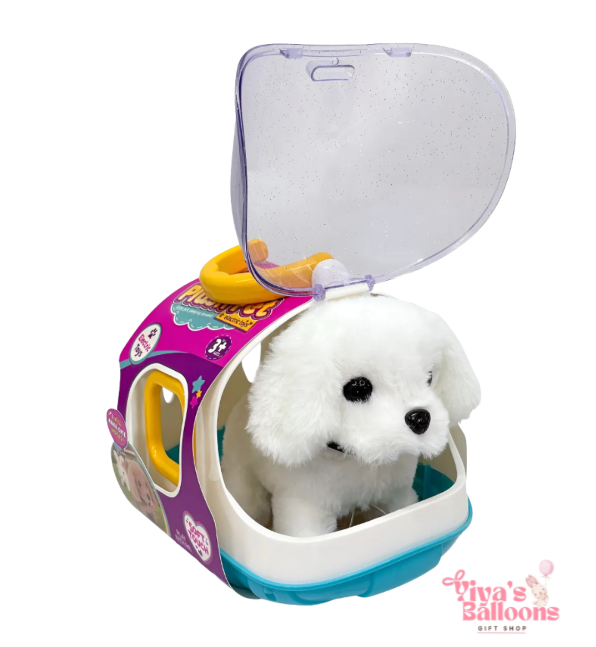 Juguete de Perro de Peluche con Transportadora