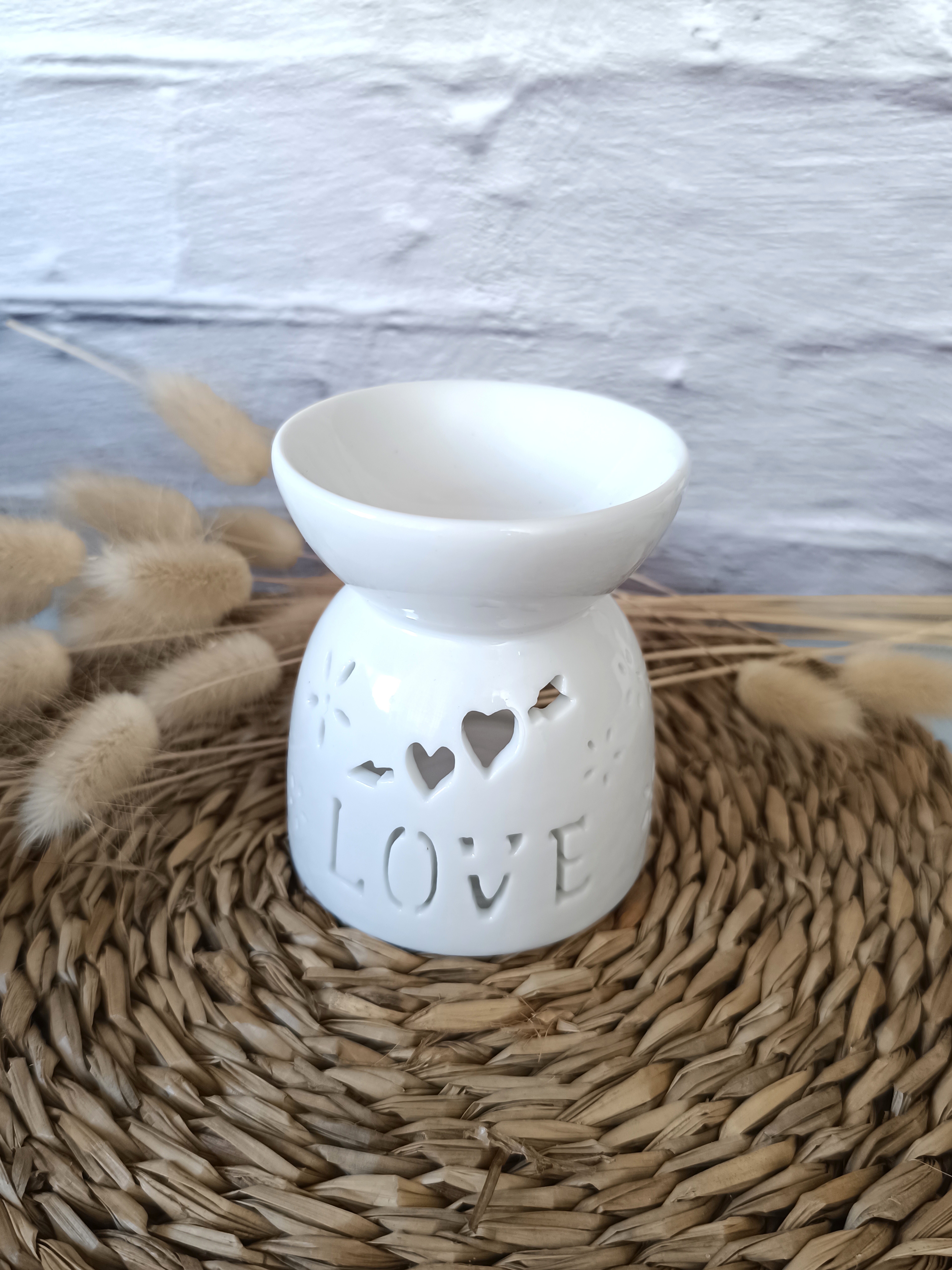 Quemador Cerámica Blanco ''Love''
